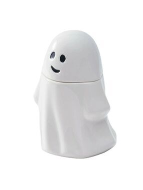 Way to Celebrate Halloween Ceramic Ghost Treat Jar, Food Storage